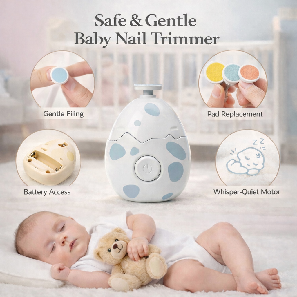Safe Electric Baby Nail Trimmer – No Tears, No Pain for Newborns