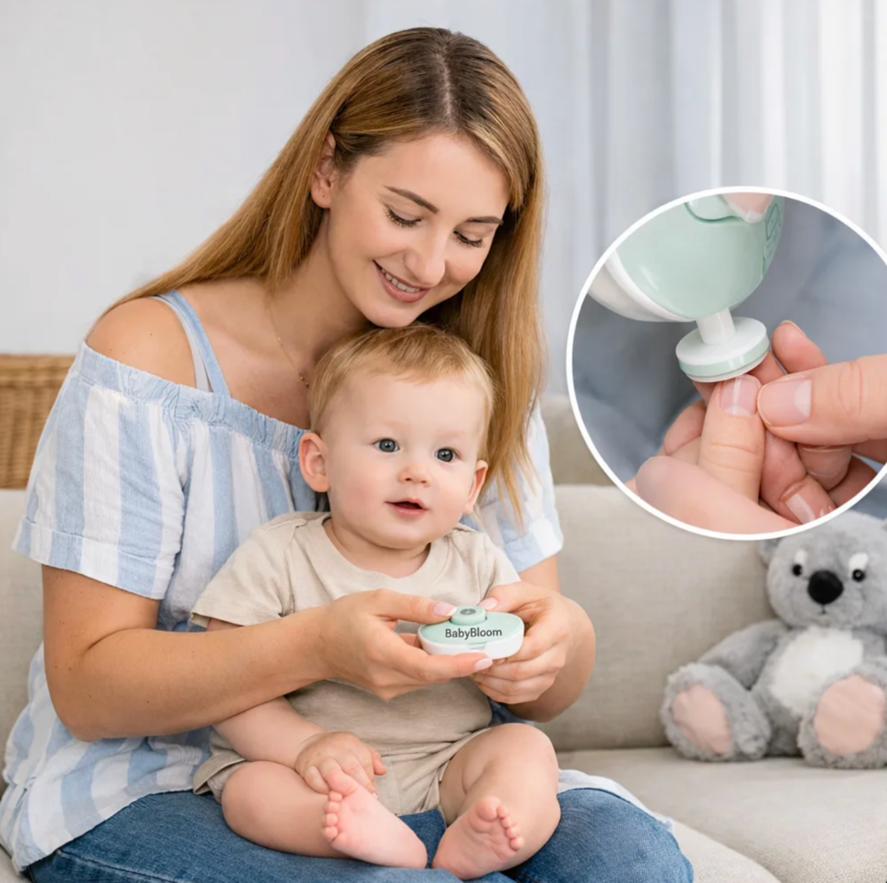 Baby Bloom™ Electric Baby Nail Trimmer – Safe & Pain-Free Grooming